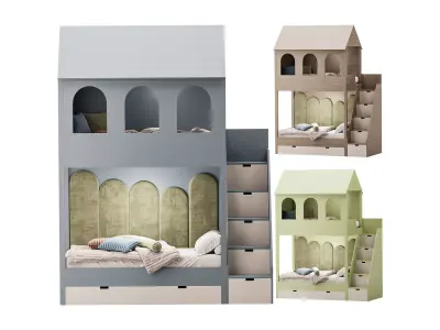 Childrens bunk bed 36 3D model