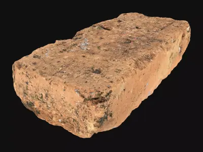 Realistic red brick 3d scan in highpoly 3D model