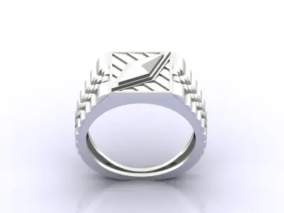 Print Ready STL 3DM  Gents Rings Diamond Men Ring  3D print model 25