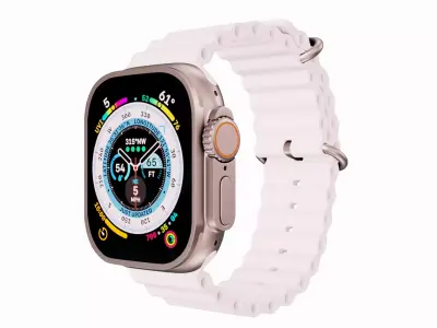 Apple Watch Ultra Ocean Band White Color 3D Model Low-poly 3D model
