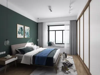 bedroom interior 3D model 18