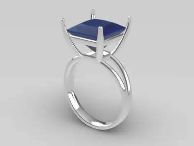 princess-ring-10mm-gem Free 3D print model
