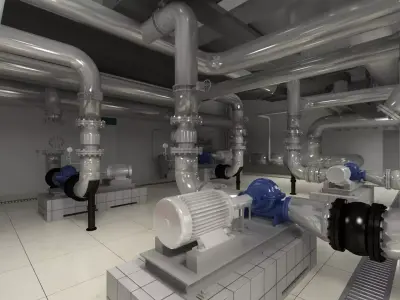 Industrial Pump Room 3D model