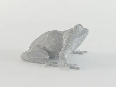 Low Poly Frog Animal - Toad - Paddock - Batrachian Low-poly 3D model