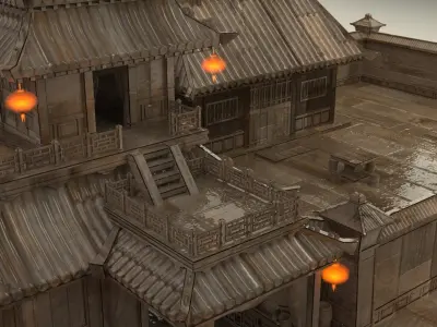 Chinese wooden house  3D model