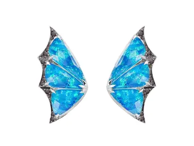 Headset butterflies ring and earrings  3D print model