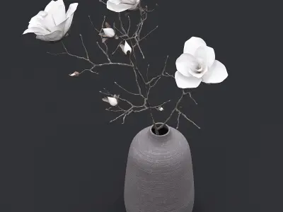 Dry Flowers In Vase I 3D model
