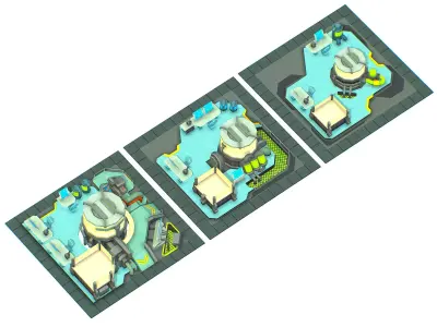 isometrical Underground Chemical Lab Room All  Low-poly 3D model