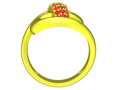 Luxury Intertwined Pave Knot Ring 3D Model for Fine Jewelry 5020 3D print model