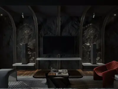 Interior Scene Japandi - 3d Model - Lighting 3D model