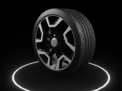 sport car wheel  Low-poly 3D model