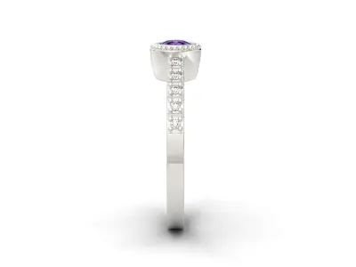 D-0956 amethyst and diamond ring 3D print model