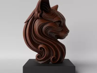 Cat Bust  Decorative Sculpture 3D print model