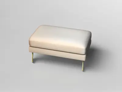 Modern Pink Velvet Ottoman 3D model