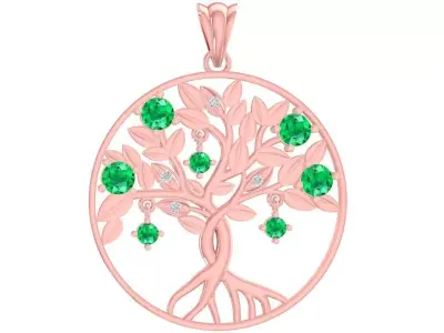 luxury diamond tree of life pendant 3080 3D print model