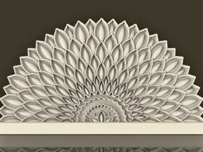 BED HEADBOARD - FLOWER PETALS 3D print model