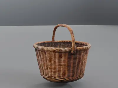 straw basket 3D model