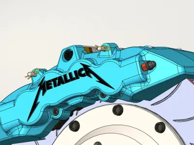 Brake caliper with 8 pots 3D model