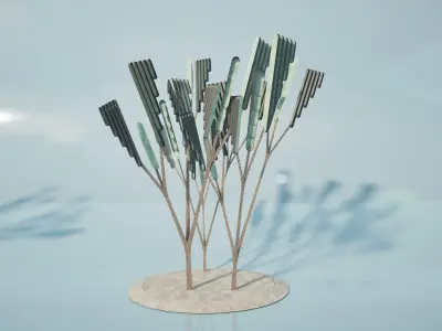 Conceptual shrub S1Av6 Low-poly 3D model