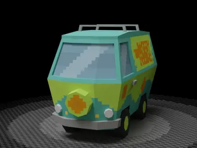 PS1 Mystery Machine Low-poly 3D model