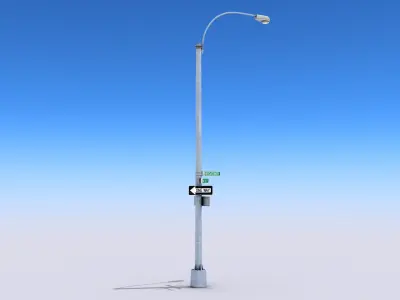 Street Lamp Low-poly 3D model
