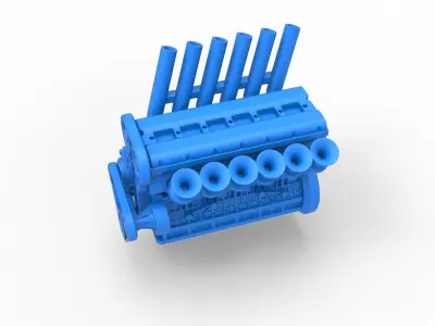 Straight-six engine Scale 1 to 25 3D print model