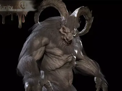 Baphomet demon Low-poly 3D model