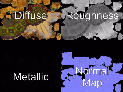 Colorful Tortoise Character model pack Low-poly 3D model