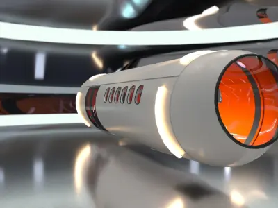 Futuristic Hyperloop Transportation Capsule Free 3D model