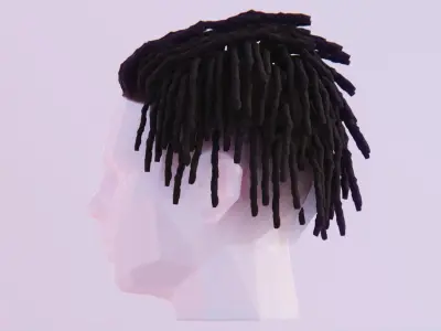 Short Dreads 4 Low-poly 3D model