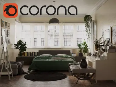  Modern Bedroom Design Corona Render 3D model
