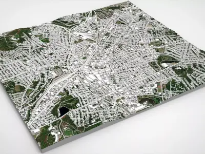 Cityscape Worcester England 3D model