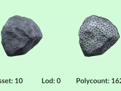 Granite Rocks Pack Vol 1 Game and VFX Asset Collection Free low-poly 3D model