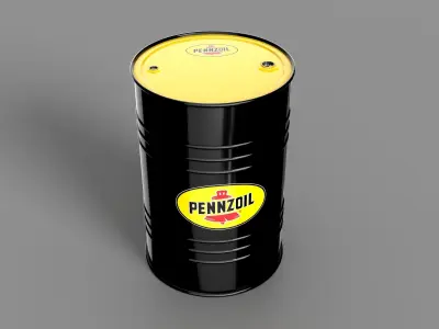Realistic Pennzoil Oil Barrel 3D Model Low-poly 3D model
