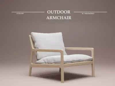 Outdoor wooden armchair by CHEAPMODELZ Low-poly 3D model