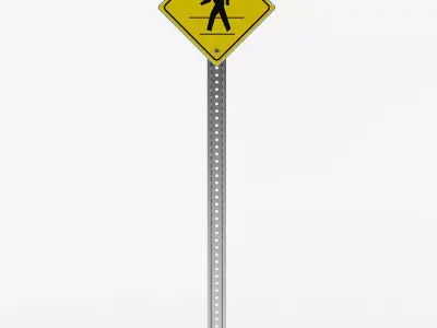 Right then Left Curve Sign 3D model