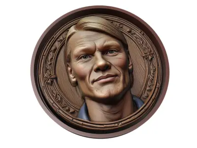 Erling Haaland Footballer Medallion 3D print model