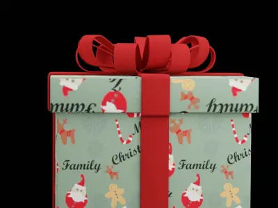 Christmas Gift Box  Low-poly 3D model