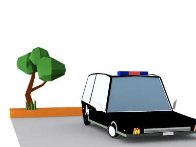 low poly Police car Low-poly 3D model buy