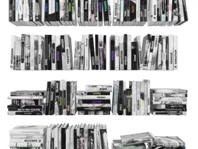Books 150 pieces 2-6-1 Low-poly 3D model