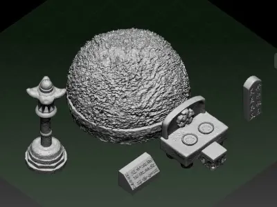 korean grave Free 3D model
