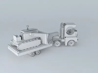 Truck board with tractor 3D model
