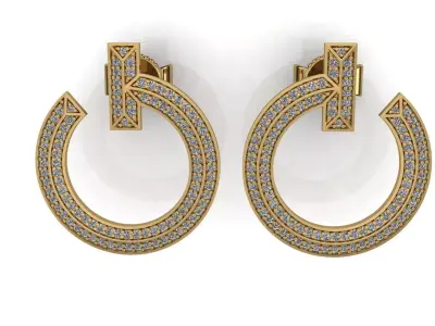 T Earrings 3D print model