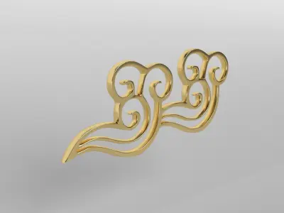 China Type Decoration Cloud v1 003 Low-poly 3D model