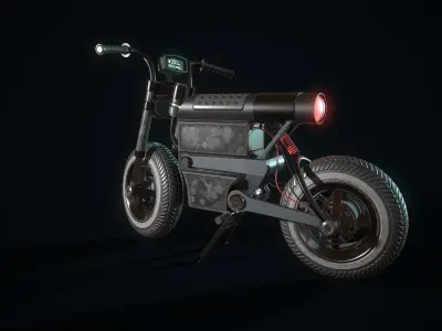 Electric Motorcycle Low-poly 3D model