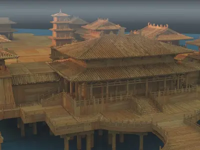 Chinese palace 3D model purchase