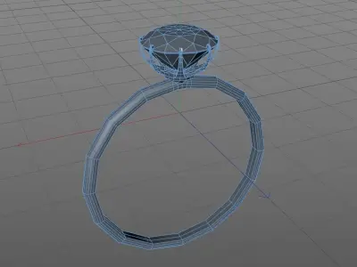 Platinum Diamond ring Jewelry 3D model