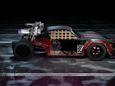Cyberpunk Car Low-poly 3D model