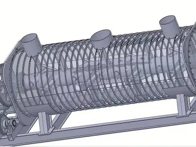 Industrial Drying Equipment Customized Rotary Drum Dryer Machine 3D model