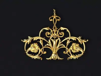 Central decor ornament for furniture 3D model 327